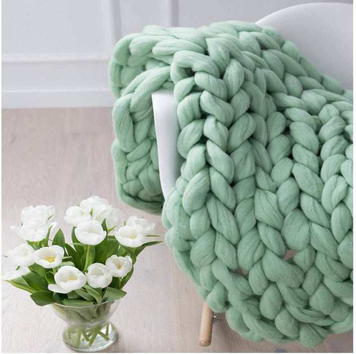 Chunky Knit Blanket – Cozy and Warm Braided Blanket for Couch and Bed