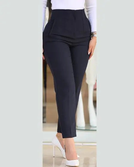High Waist Work Pants in Cropped Length