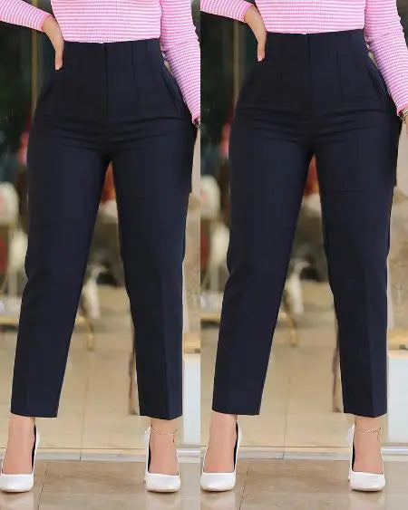 High Waist Work Pants in Cropped Length