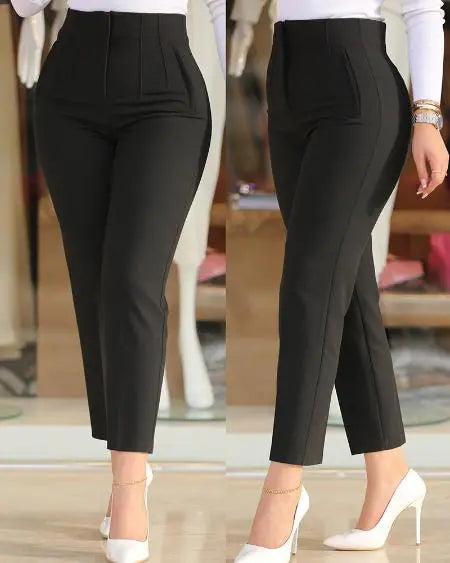 High Waist Work Pants in Cropped Length