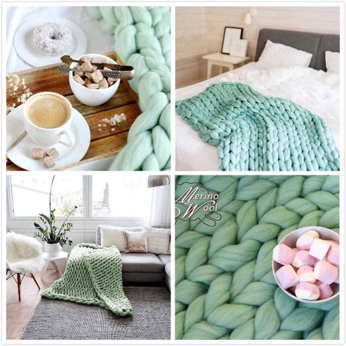 Chunky Knit Blanket – Cozy and Warm Braided Blanket for Couch and Bed