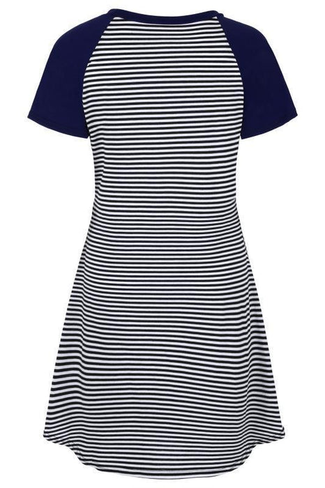 Casual Striped Short-sleeve Nursing Dress