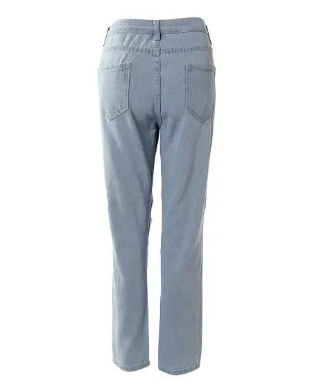Jeans met gescheurde uitsnijdingen in colorblock 