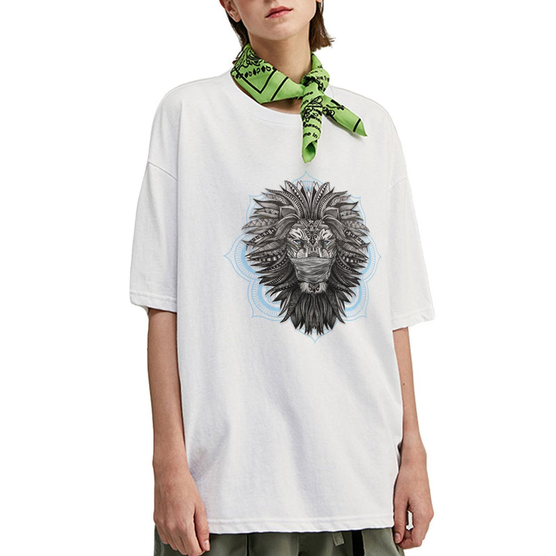 Masked Tribal Lion Oversized T-Shirt