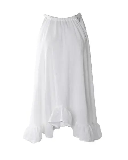 Halter Swing Dress with Sleeveless Design & Ruffles Trim