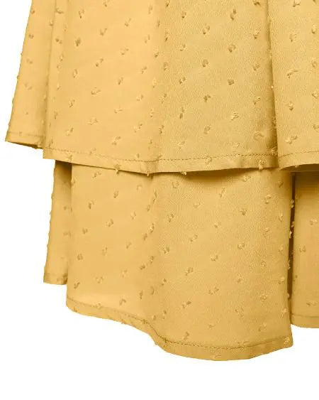 Layered Casual Dress with Swiss Dot Frills