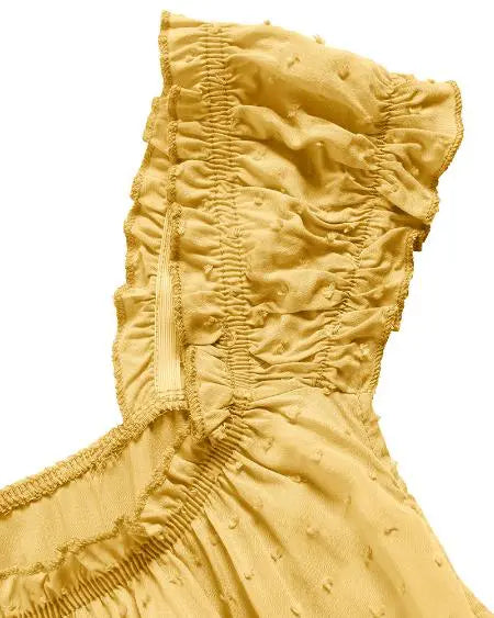 Layered Casual Dress with Swiss Dot Frills