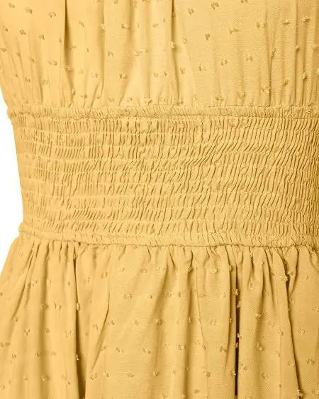 Layered Casual Dress with Swiss Dot Frills