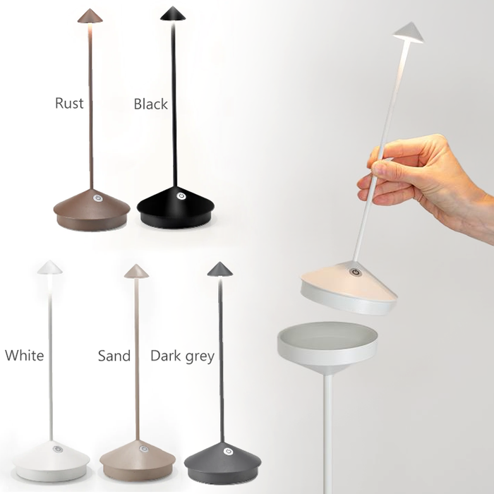 RechargeSleek Minimalistische LED-kaarslamp - Oplaadbaar, dimbaar en weerbestendig, dimbaar en weerbestendig 