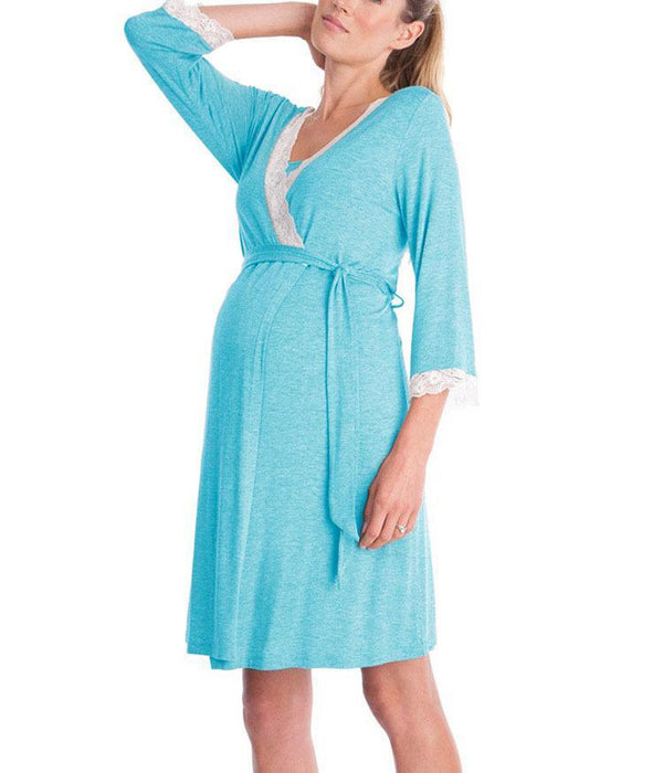 Fashion lace stitching dress pregnant women pajamas