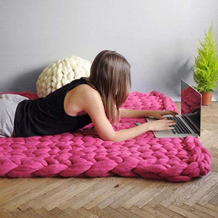 Chunky Knit Blanket – Cozy and Warm Braided Blanket for Couch and Bed