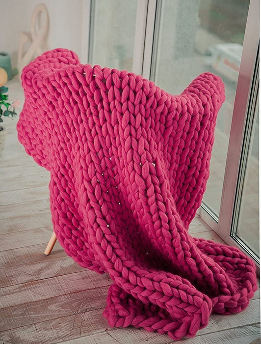 Chunky Knit Blanket – Cozy and Warm Braided Blanket for Couch and Bed