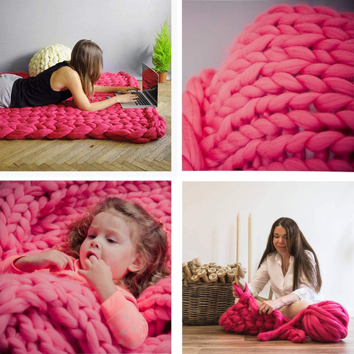 Chunky Knit Blanket – Cozy and Warm Braided Blanket for Couch and Bed