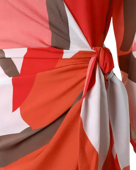 Shirt Dress with Geo Print & Tied Detail