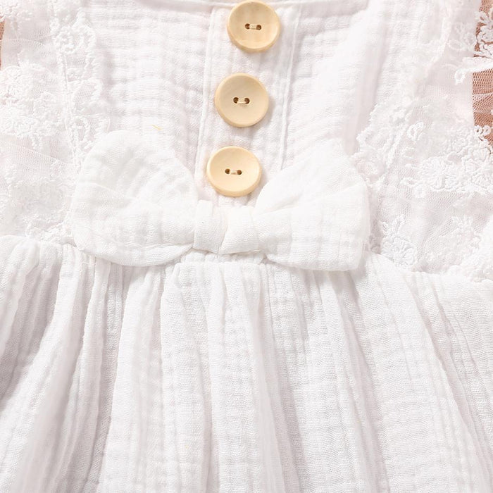 Baby Flutter-sleeve Solid Dresses
