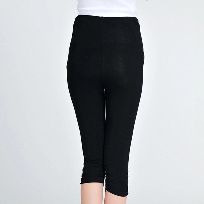 Casual Solid Maternity Cropped Leggings