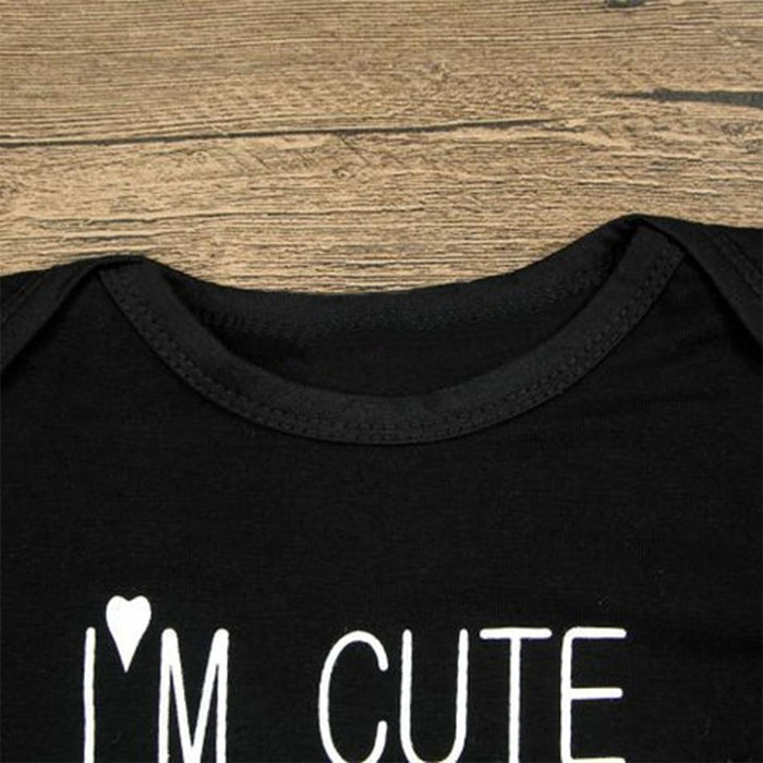 ' I'M CUTE MOM'S HOTDAD'S LUCKY' Bodysuit for Baby