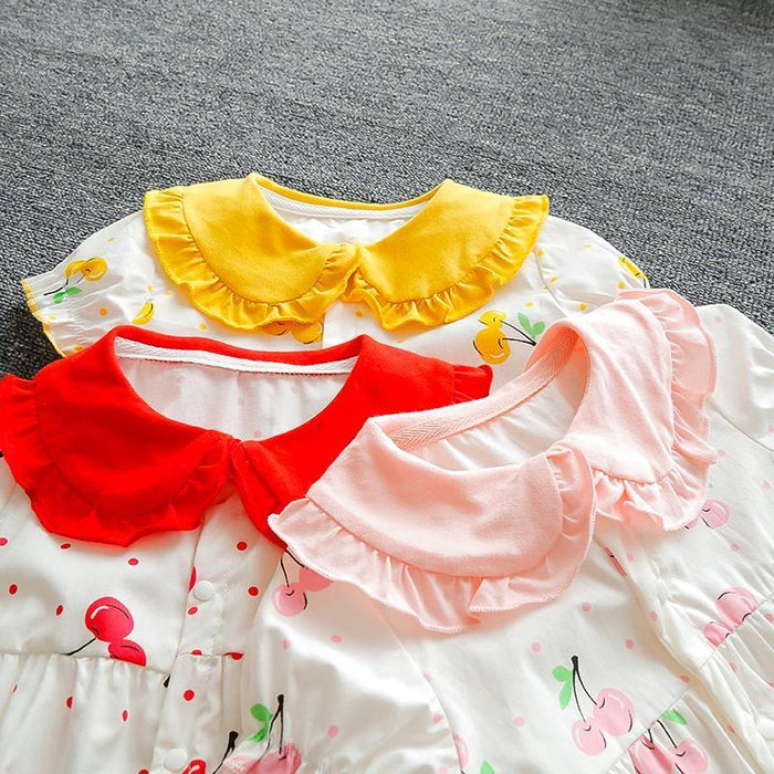 Baby Pretty Cherry Allover Doll Collar Bodysuits