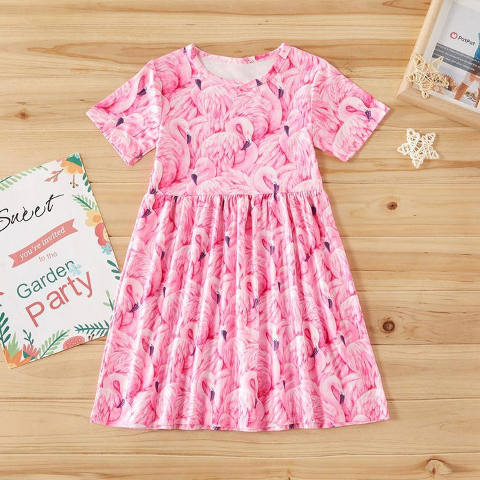 Baby / Toddler Girl Stylish Flamingo Print Dress