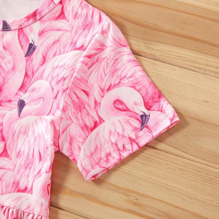 Baby / Toddler Girl Stylish Flamingo Print Dress