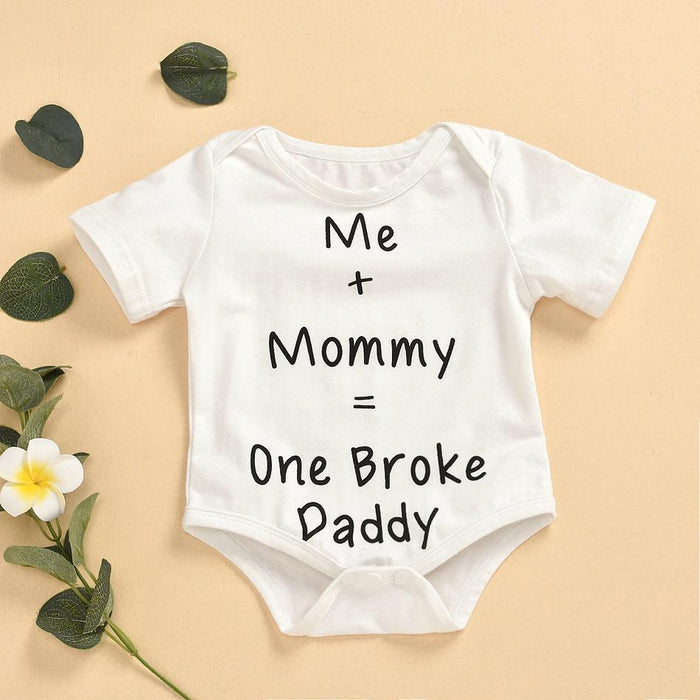 Baby Boy / Girl Letter Print Short-sleeve Romper