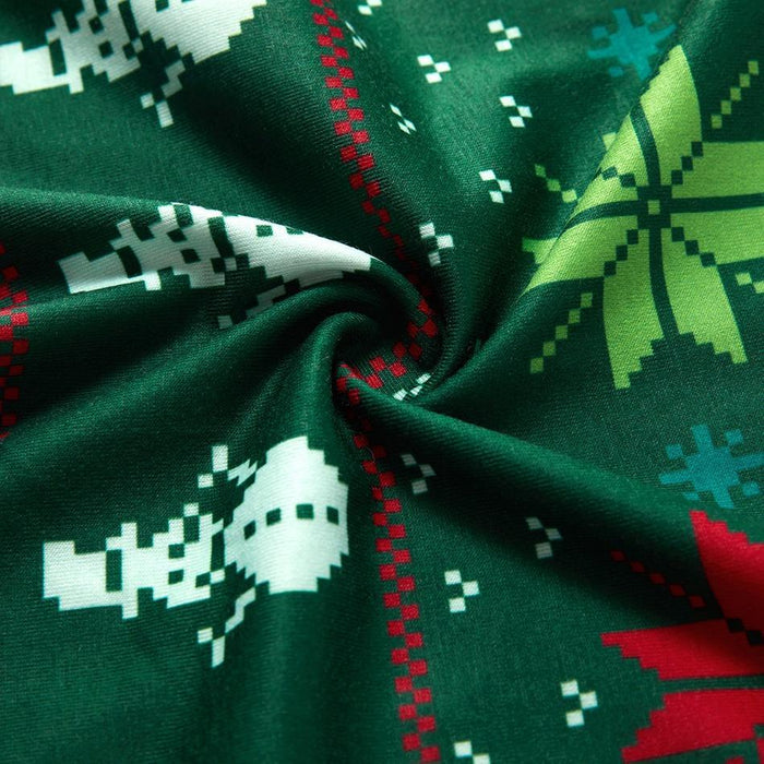 Family Matching Snowman and Snowflake Patterned Christmas Pajamas Set