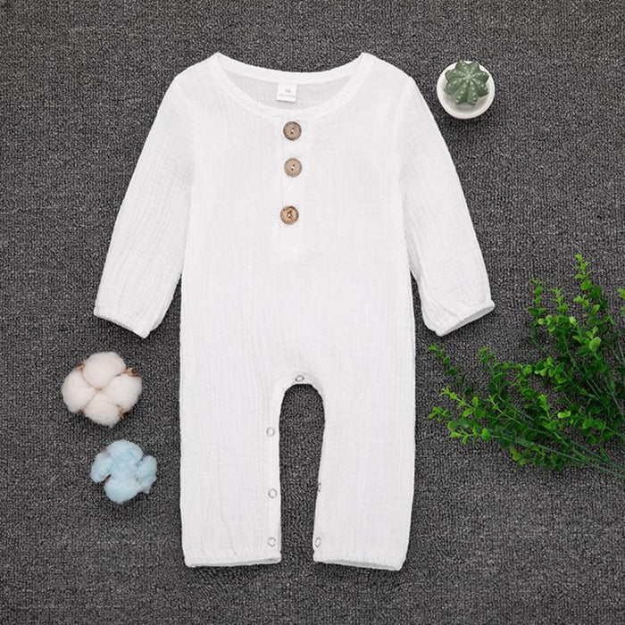 Gebreide jumpsuit met lange mouwen voor babyjongen/meisje