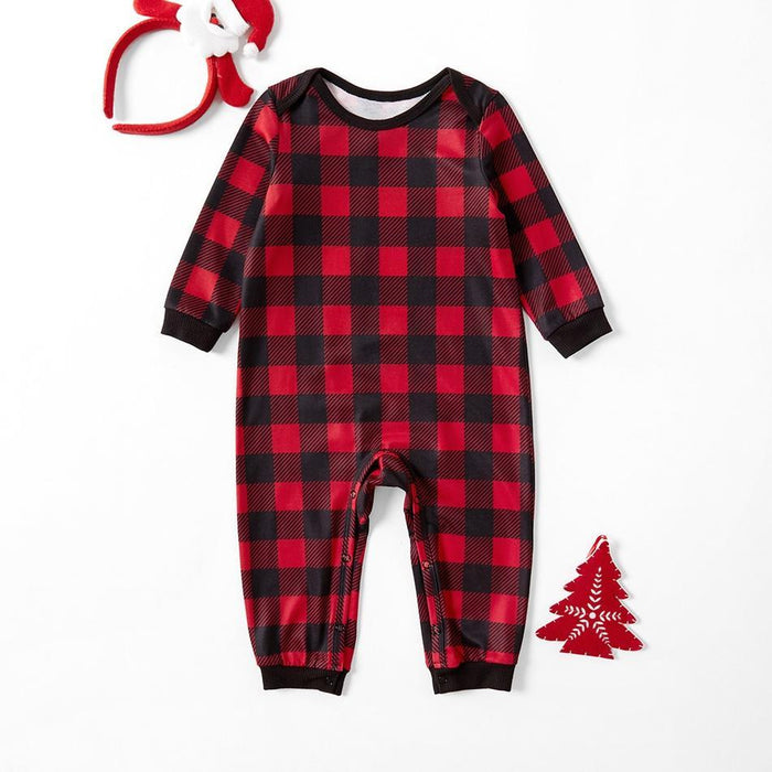 Christmas Black / Red Plaid Family Matching Pajamas Set