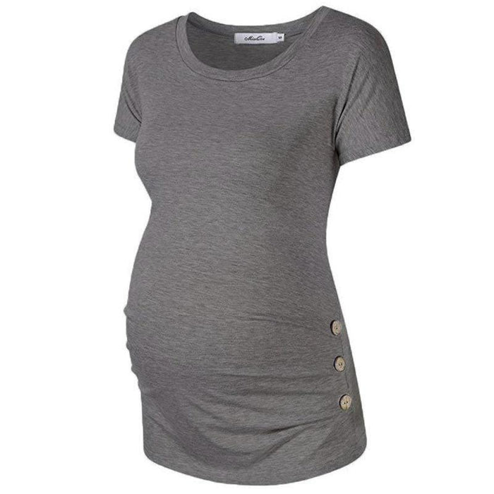 Casual Solid Short-sleeve Maternity Tee