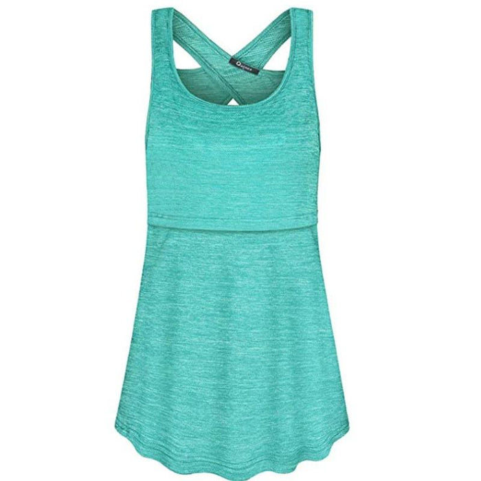 Solid Keyhole Maternity Nursing Tank