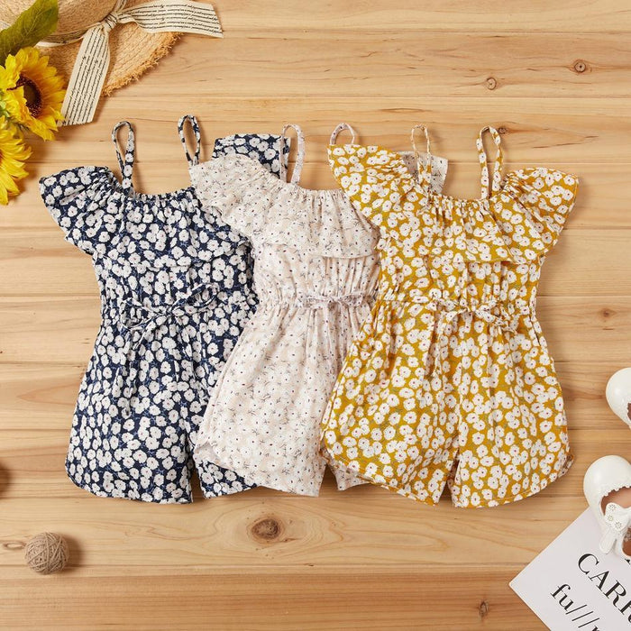 Baby / Toddler Girl Pretty Floral Allover Flounced Collar Onesies