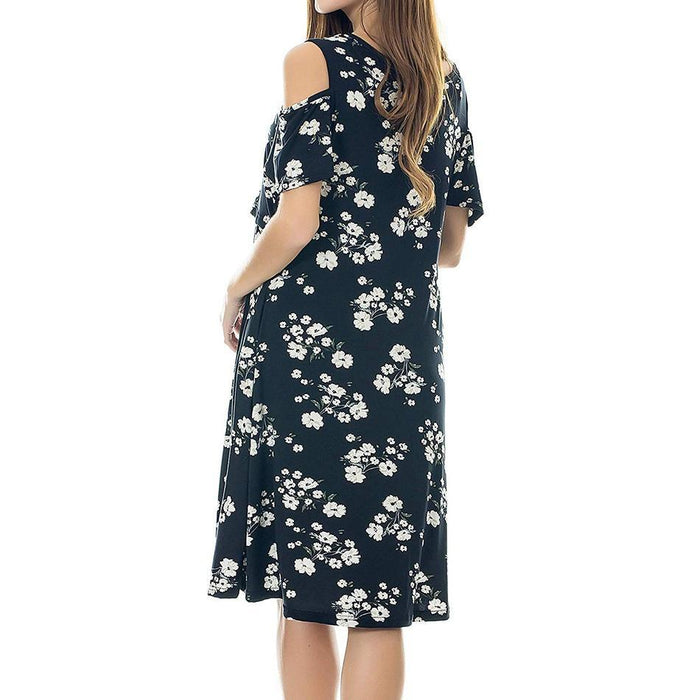Sassy Floral Print Short-sleeve Nursing Dress