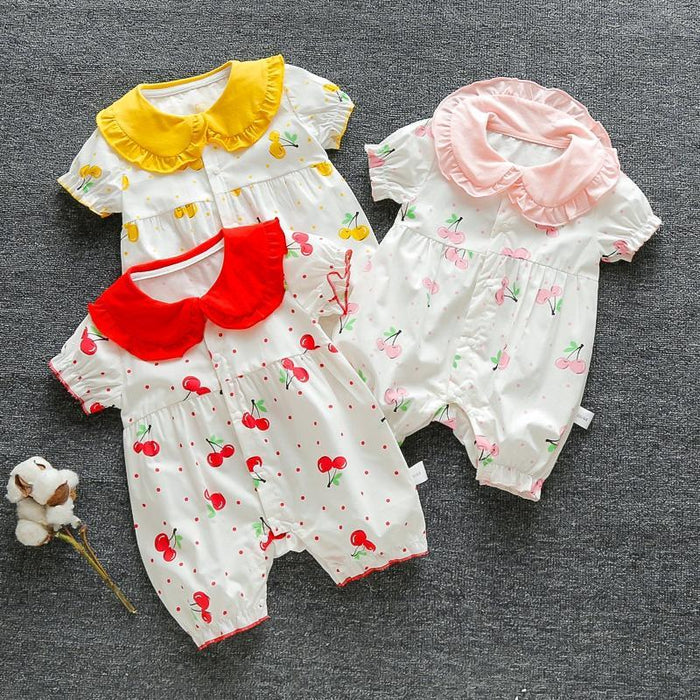 Baby Pretty Cherry Allover Doll Collar Bodysuits