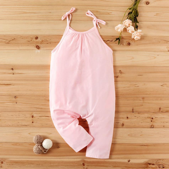 Toddler Girl Trendy Solid Strappy Onesies