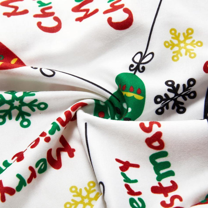 Christmas Bells Print Hooded Onesies Matching Pajamas