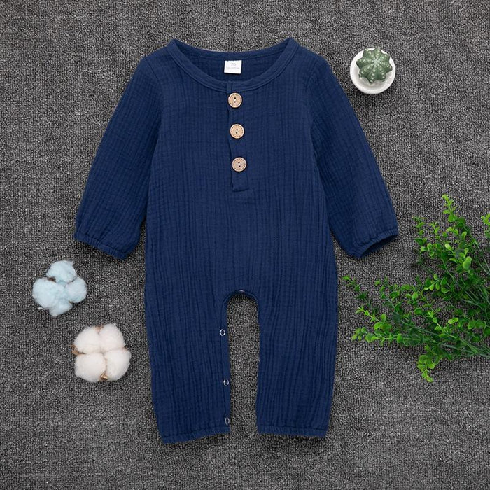 Baby Boy / Girl Knitted Style Solid Long-sleeve Jumpsuit