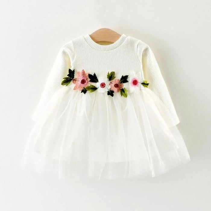 Jersey Cotton Flower Decor Dress