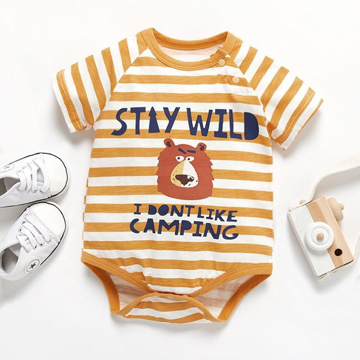 Baby STAY WILD Slogan Lion Print Bodysuit