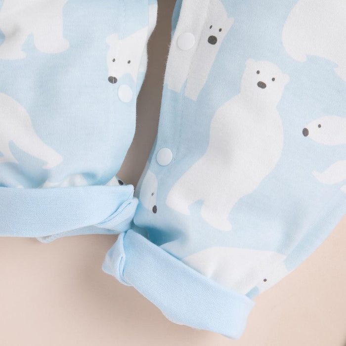 Baby Boy / Girl Bear Allover Cotton Design Long-sleeve Jumpsuit