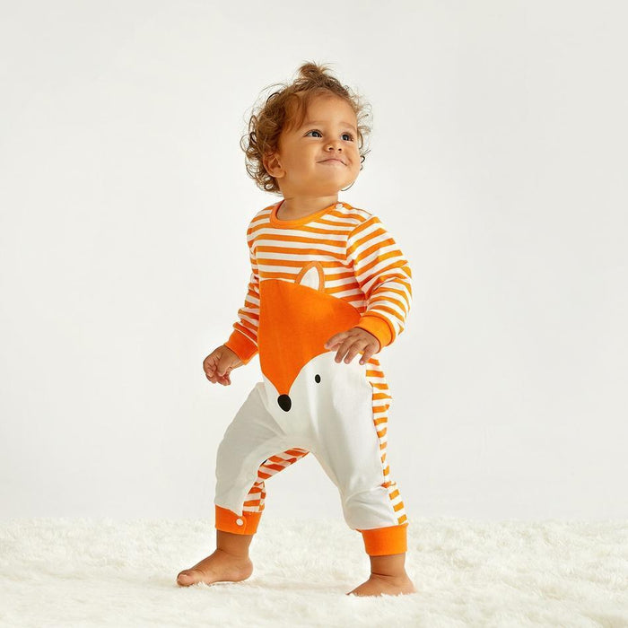 Baby Cute Fox Applique Long-sleeve Jumpsuit