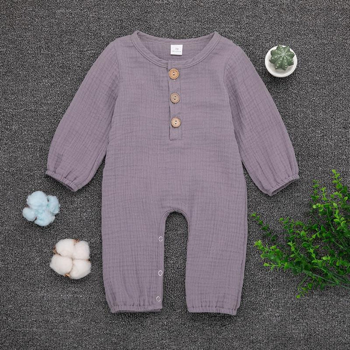 Baby Boy / Girl Knitted Style Solid Long-sleeve Jumpsuit