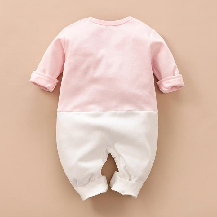 Baby Girls Rabbit Print Long-sleeve Jumpsuit
