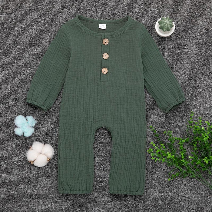 Gebreide jumpsuit met lange mouwen voor babyjongen/meisje