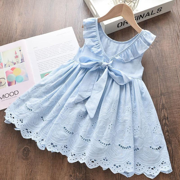 Baby / Toddler Girl Stylish Hollow Out Bowknot Solid Dress