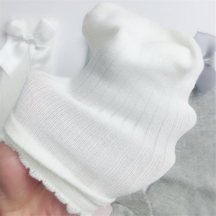 Sweet Solid Bow Decor Socks for Baby and Toddler Girl