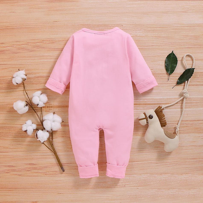 Adorable Elephant Print Long-sleeve Jumpsuit for Baby