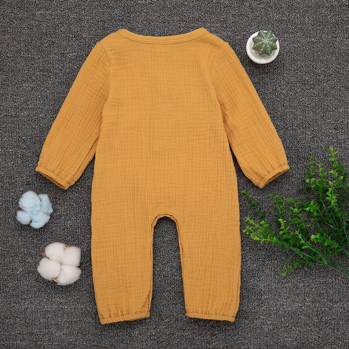 Gebreide jumpsuit met lange mouwen voor babyjongen/meisje