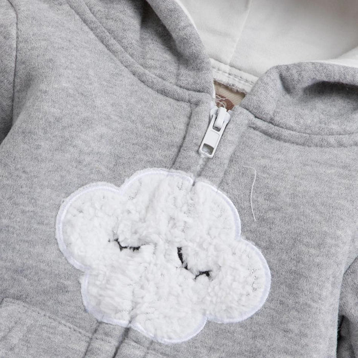 Baby schattige jumpsuits met capuchon in de vorm van een wolk