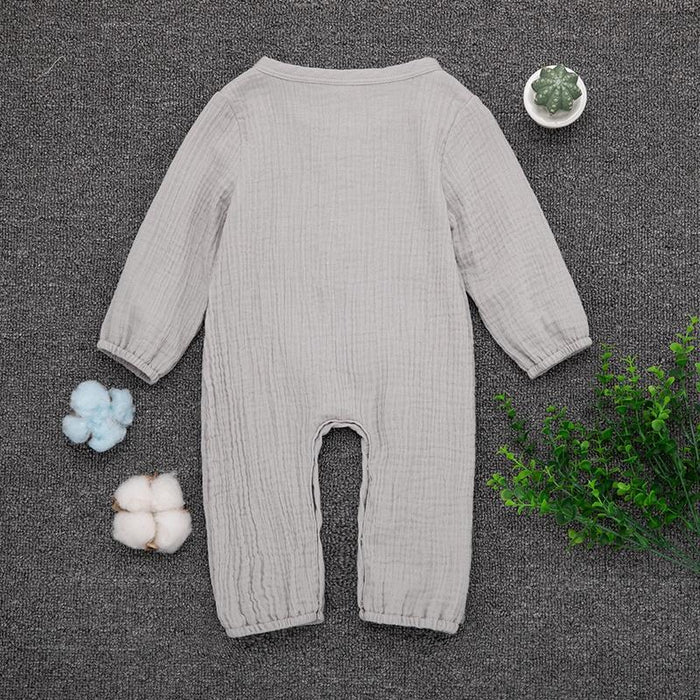 Baby Boy / Girl Knitted Style Solid Long-sleeve Jumpsuit