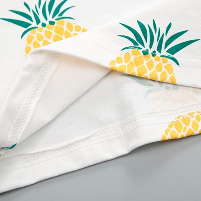 Fashionable Pineapple Print Short-sleeve Tee and Shorts Set for Baby and Toddler Boys